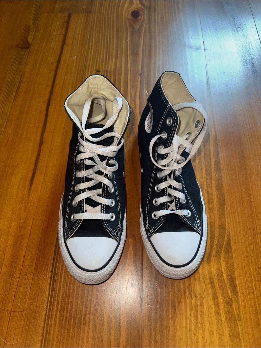 Black High-Top Canvas Sneakers with White Accents